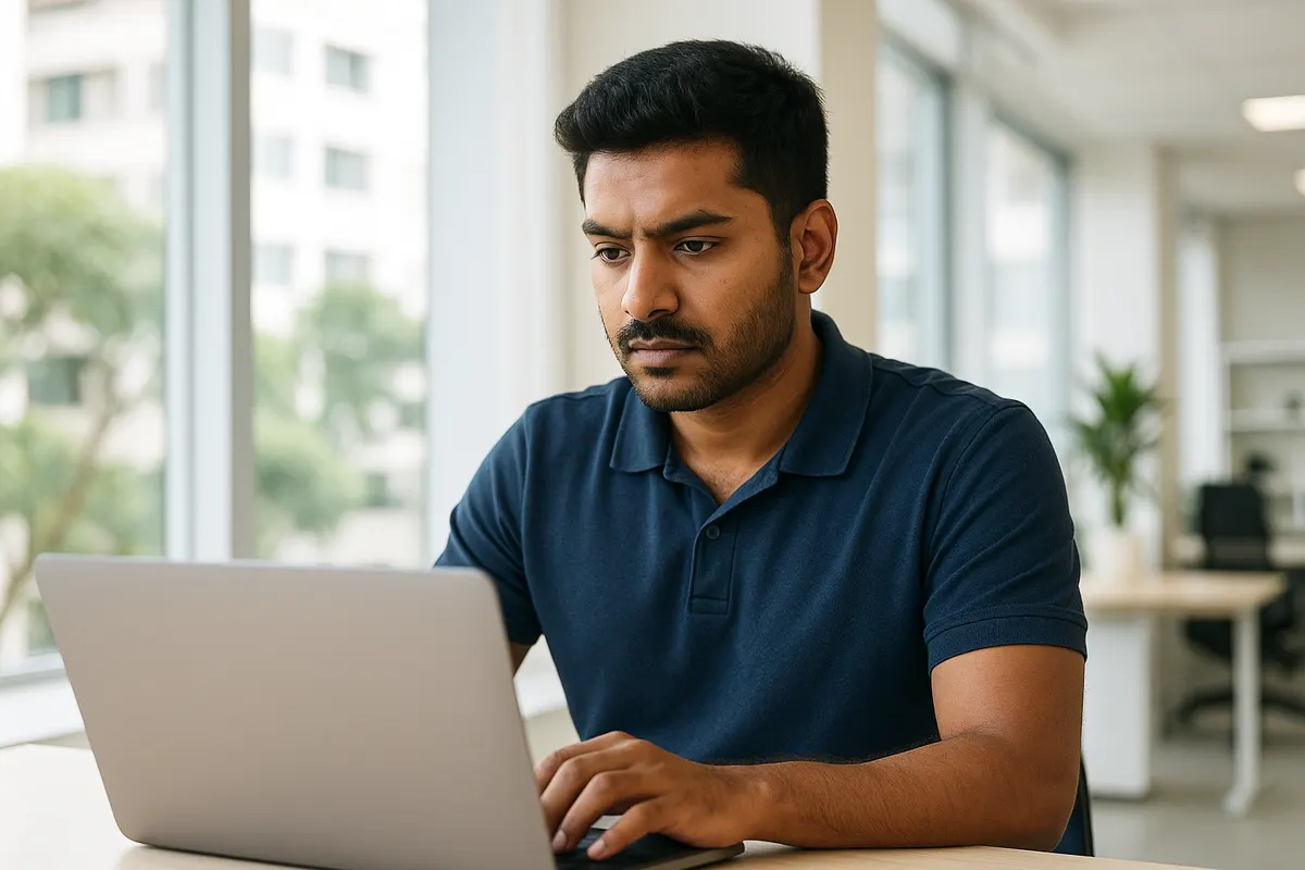 Startup team at work in Bangalore