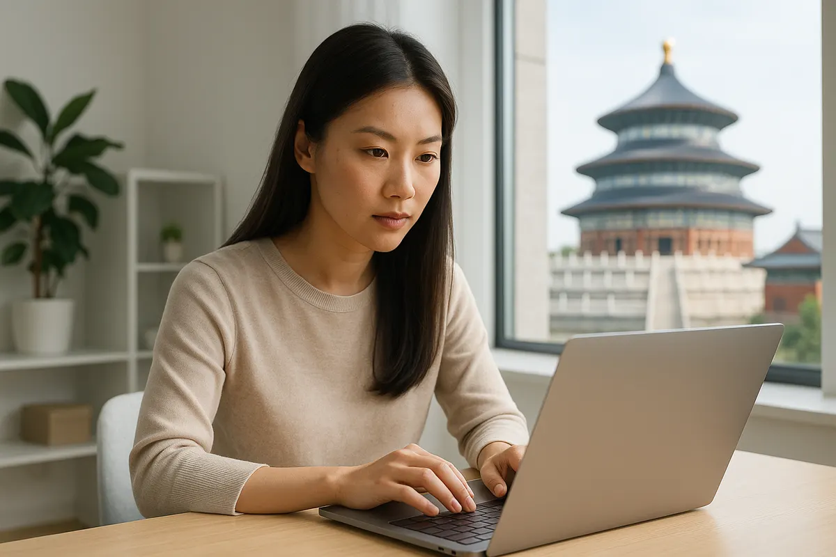 Tech professional at work in Beijing