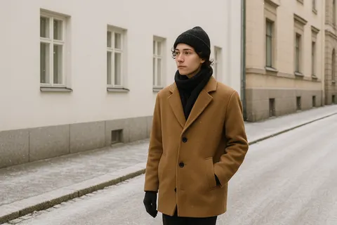 Professional on a Helsinki street in winter