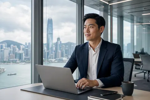 Finance professional in a Hong Kong office