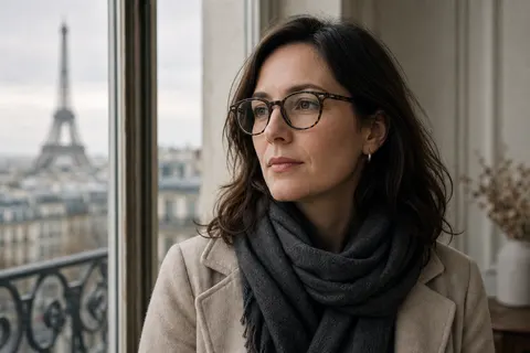 Editorial portrait with scarf in Paris