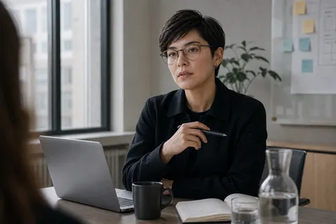 Designer in a Stockholm meeting room