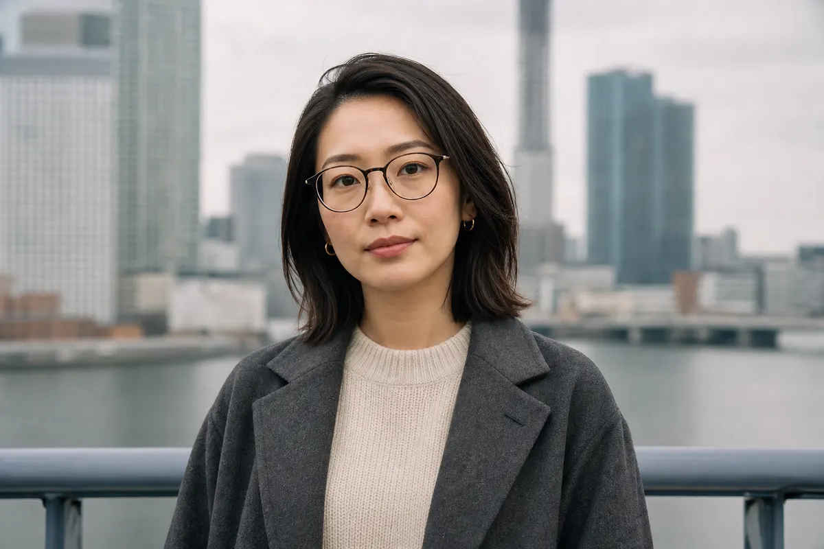 Woman wearing glasses in Tokyo